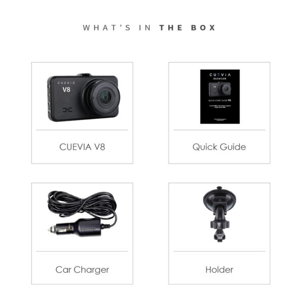 CUEVIA V8 2 Channel Full HD 3” LCD Dash Camera / DashCam Car cam