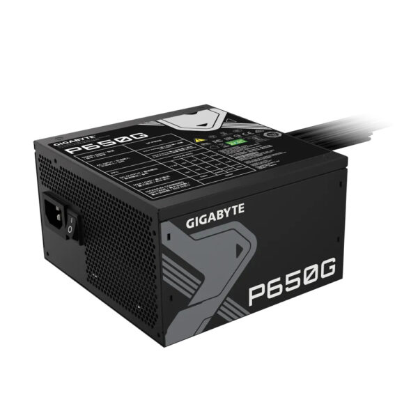 Gigabyte P650G 80+ Gold, Flat Black Cables Power Supply 5 Years Warranty