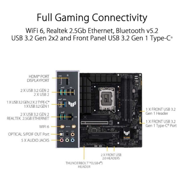 ASUS TUF GAMING B760M-PLUS WIFI DDR4 (LGA1700) MATX motherboard