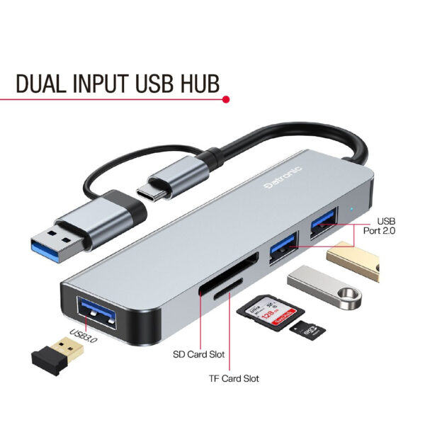 Datronic 2in1 USB-C & USB3.0 to USB3.0 / SD / TF / USB2.0 x 2 HUB DUSBCA-339 18month warranty