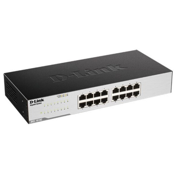 D-Link DGS-1016C 16 Port Gigabit Unmanaged Network Switch (Metal Case & Rackmount)