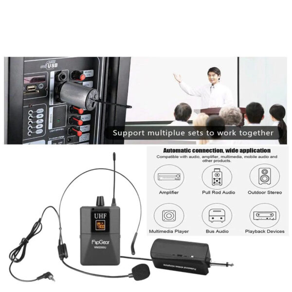 Vinnfier FlipGear WM2200 DUO U Professional Universal UHF Wireless Handsfree Microphone