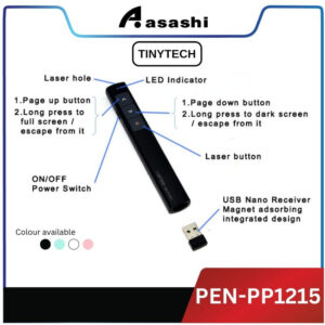Tinytech PP1215 Wireless Laser Pointing Pen Presenter for PC Projector