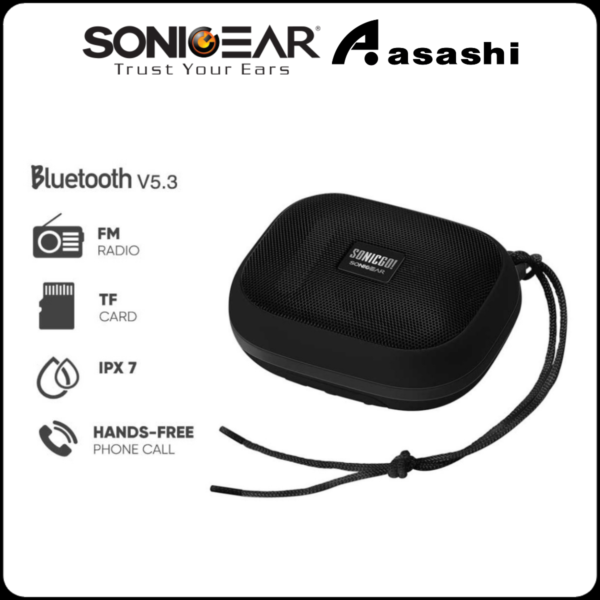SonicGear Bluetooth 5.3 | TWS | IPX 7 Waterproof Portable Speaker with Phone Answering | 101 Aqua