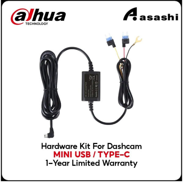 DAHUA DASHCAM HARDWARE KIT FOR 24 HOURS PARKING SURVEILLANCE PARKING MONITOR CABLE LINE (MINI USB / TYPE-C)