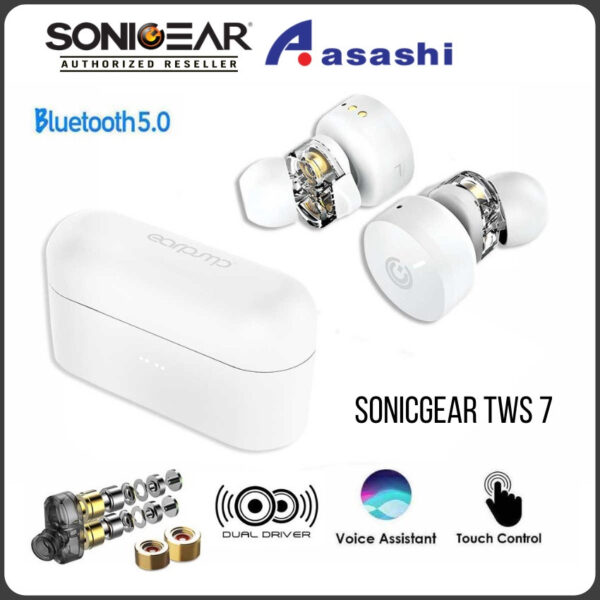 SonicGear Earpump TWS 7 HyperBass Wireless Stereo Earbud | 32 Hours Playtime | Dual Driver |