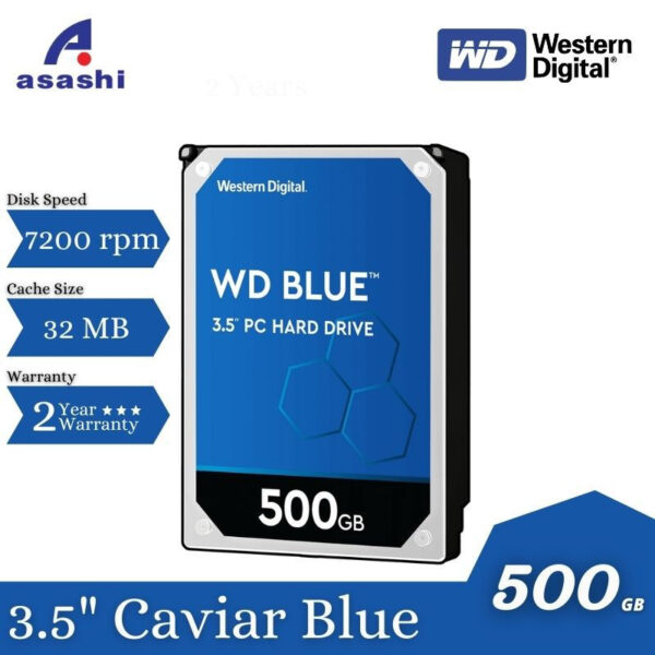 Western Digital WD 1TB / 2TB / 3TB / 4TB / 6TB 3.5" Caviar Blue 5400RPM / 7200RPM,32MB / 64MB SATA HDD WD5000AZLX