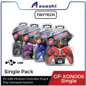Tinytech GP-XON006 Single / GP-XON006D Twin Double Shock PC USB Vibration Controller Plug & Play Gamepad Joystick