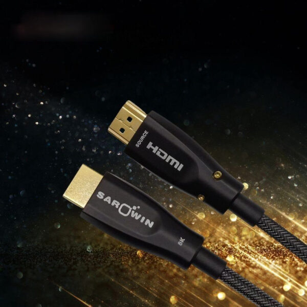SAROWIN HDMI Fiber Optic 8K UltraHD HDMI 2.1 (15m/20m/25m/30m) with Shell Nylon Braided Fuel Line for TV Computer Laptop