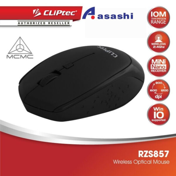 CLiPtec Innovif 1600Dpi 2.4GHz Wireless Optical Mouse RZS857