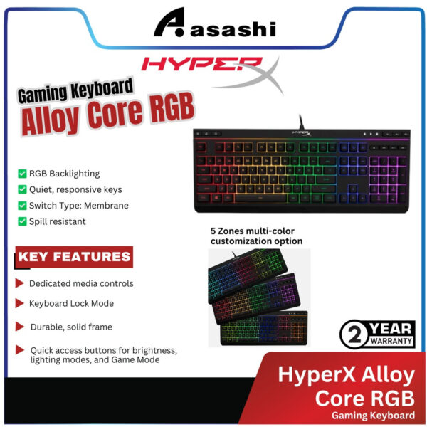 HyperX Alloy Core RGB - Gaming Keyboard (US Layout) (HX-KB5ME2-US)-US