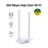 Mercusys MW300UH 300Mbps High Gain Wireless USB Adapter, Micro USB 2.0, 2 External  antennas