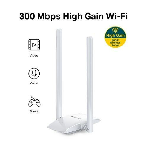 Mercusys MW300UH 300Mbps High Gain Wireless USB Adapter, Micro USB 2.0, 2 External  antennas