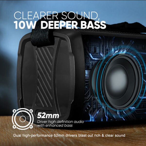 SonicGear SonicGo 3 Portable Speaker | Bluetooth 5.3 | Built-In Mic | TWS | RGB Light