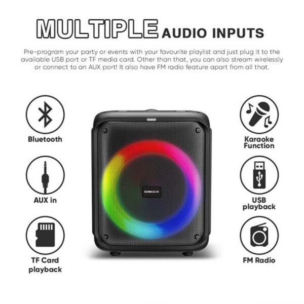 SonicGear Audiox PRO 600HD Portable Bluetooth Speaker with Phone Docking | Free Wireless Mic