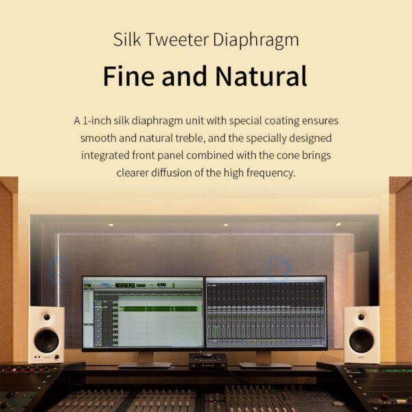 Edifier MR4 Studio Monitor Speaker - Balanced TRS Input | Headphone Output | Silk Film Tweeter | 4 Inch Woofer | 42W RMS