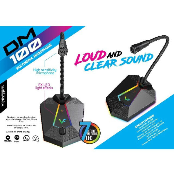 Vinnfier DM100 / DM 100 Multimedia Microphone Suitable Online Singing