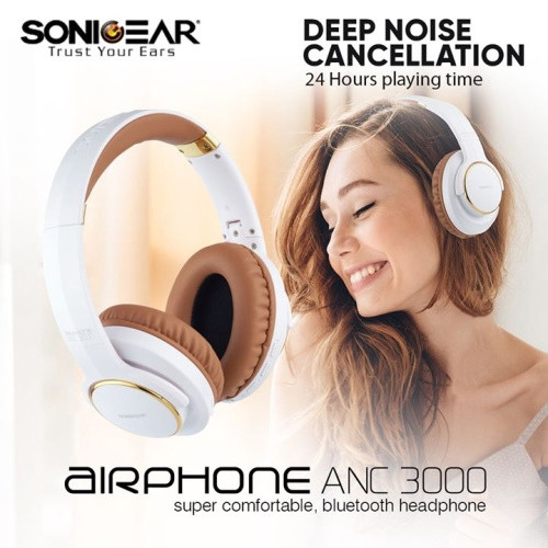 SonicGear ANC3000 Active Noise Cancellation Bluetooth Headphones