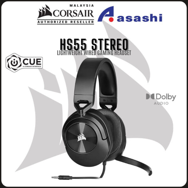 Corsair HS55 Stereo / HS55 Surround 3.5mm Analog / USB 7.1 Surround Adapter Wired Gaming Headset
