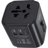 AUKEY PA-TA01 PA-TA04 Universal Travel Adapter With USB-C and USB-A Ports - Black/White (AUKEY MALAYSIA)