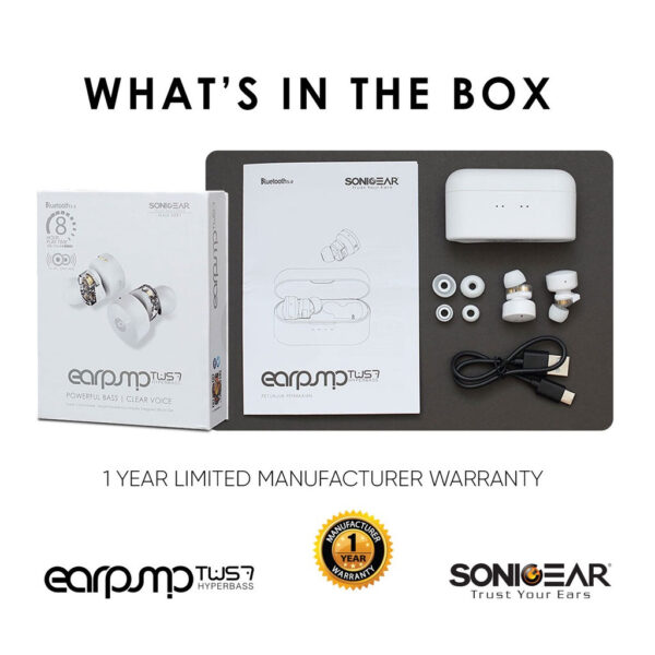 SonicGear Earpump TWS 7 HyperBass Wireless Stereo Earbud | 32 Hours Playtime | Dual Driver |