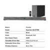 Vinnfier Hyperbar 808 BTRW Bluetooth Sound Bar with Wireless Subwoofer with AUX HDMI OPTICAL INPUT
