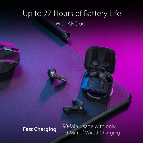 ASUS ROG CETRA TRUE WIRELESS TWS Gaming Headphones with Low-latency, IPX4, ANC, 27hour battery