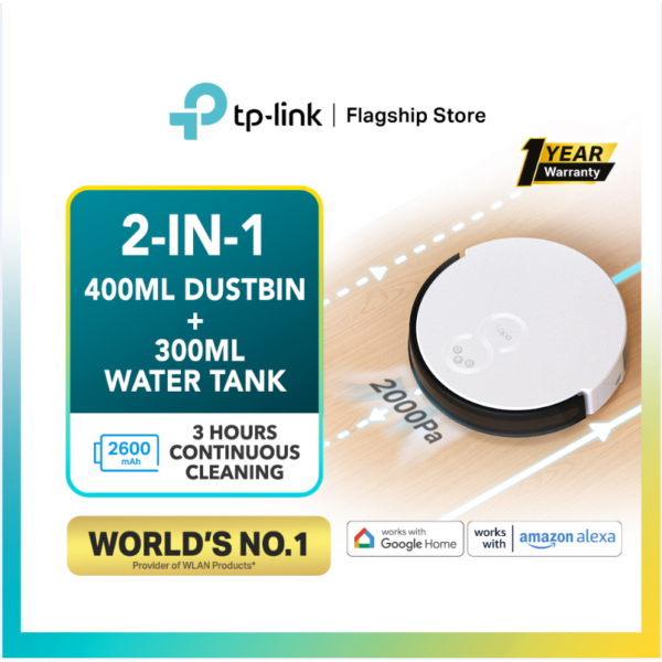 22a248c7c3185d7916cbaa7df646b505-1.png TP-Link Tapo RV10 Smart Robot Vacuum Cleaner & Wet/Dry 2 in 1 Mopping Sweeping And Strong Power Suction