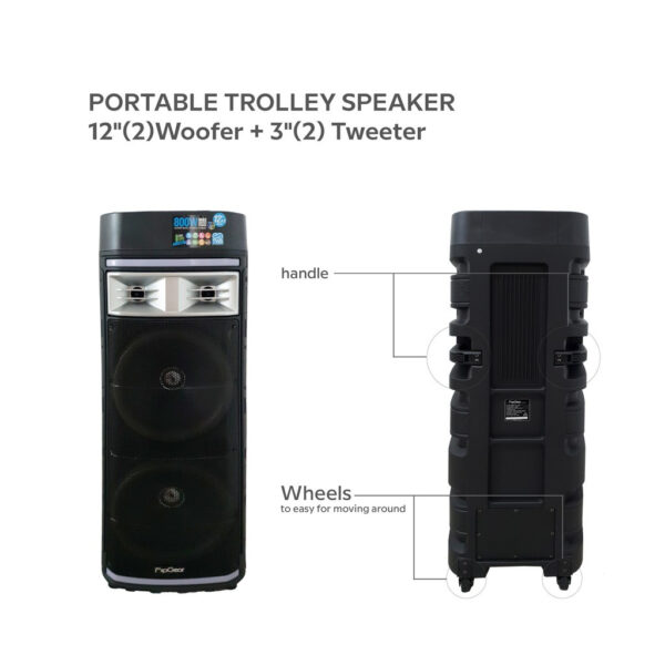 Vinnfier FlipGear Tango 300 WMU 2021 TWS Portable Trolley Speaker With 2 UHF Wireless Mic Bluetooth Super Bass Karaoke