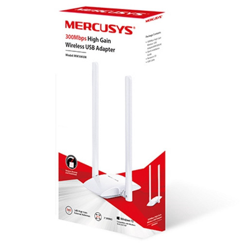 Mercusys MW300UH 300Mbps High Gain Wireless USB Adapter, Micro USB 2.0, 2 External  antennas