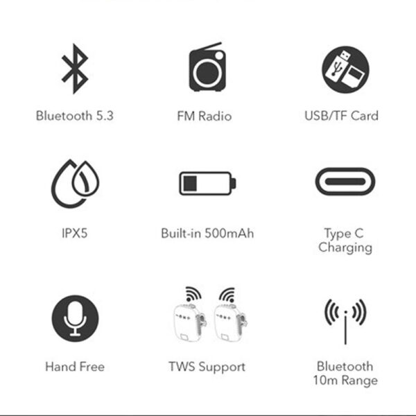 SonicGear Bike Clipz Bluetooth 5.3 | IPX 5 | Outdoor Cycling Speaker with Phone Answering