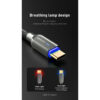 Recci 02C / 02CL / 02L / 02M Smart Power-Off Type-C / L*ng / Micro USB Fast Charging Cable with LED 1m