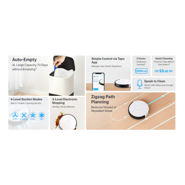 3de2ab1b7bf70d8f66ecb3aa0b041751.jpeg TP-Link Tapo RV10 Plus Robot Vacuum & Mop + Smart Auto - Empty Dock