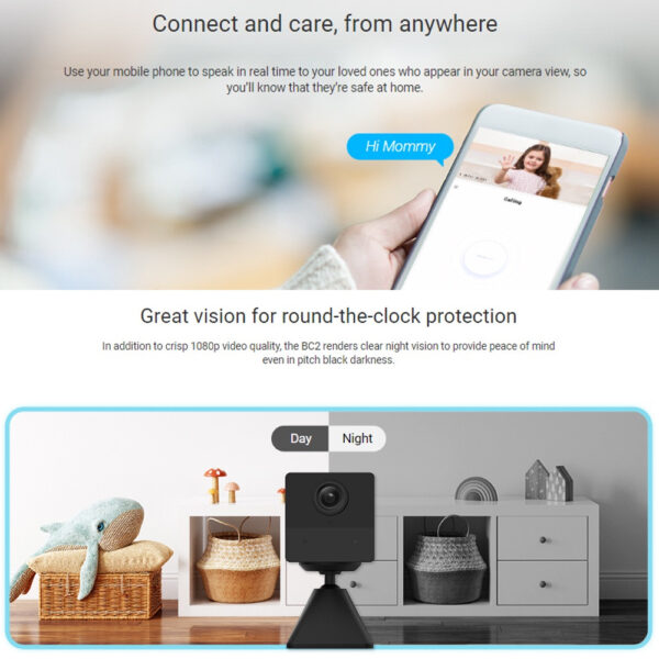 Ezviz BC2 2MP Indoor Wi-Fi Smart Home Battery Night Vision Two Way Talk Security Camera Wireless CCTV 1080P Full HD