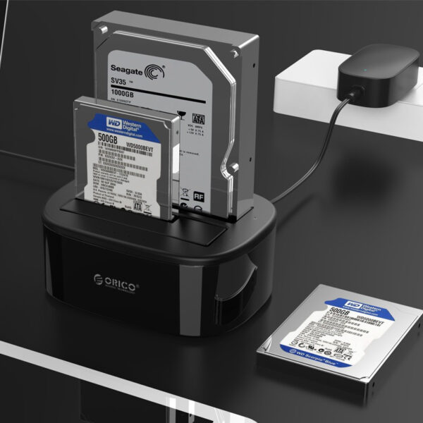 ORICO 6228US3-C 2-Bay 2.5”/3.5” HDD Docking Station - Supports 2 x 8TB 6228US3