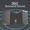 Vinnfier VF Studio 6 Bookshelf RGB Light Effect 100W 2.0 bluetooth speaker FM Radio Karaoke Audio Speaker