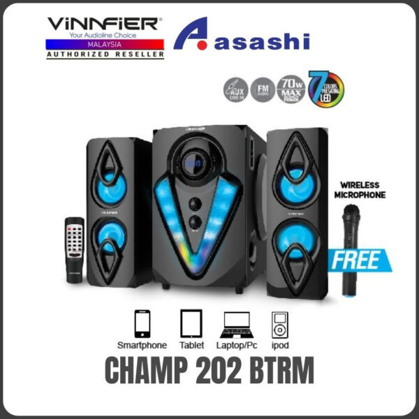 Vinnfier Champ 202 BTRM 2.1 Speaker with Karaoke System