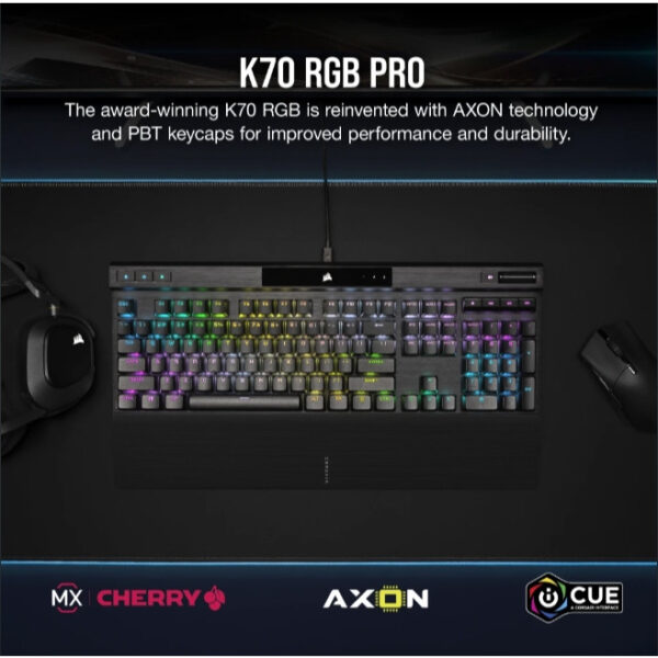 Corsair K70 RGB PRO Mechanical Gaming Keyboard with PBT DOUBLE SHOT PRO Keycaps CHERRY MX Red MX Blue MX Brown MX Speed