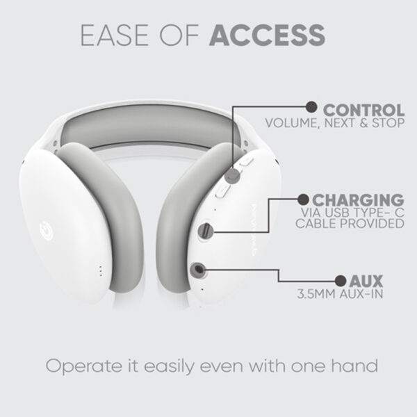SonicGear AirPhone 6 Rechargeable Bluetooth Headphones With Mic | Up to 10 Hours PlayTime | 1 Year Warranty