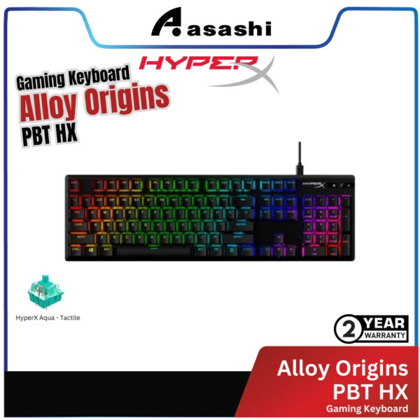 HyperX Alloy Origins PBT HX Gaming Keyboard-US ( Red - Linear / Aqua - Tactile / Blue - Clicky )