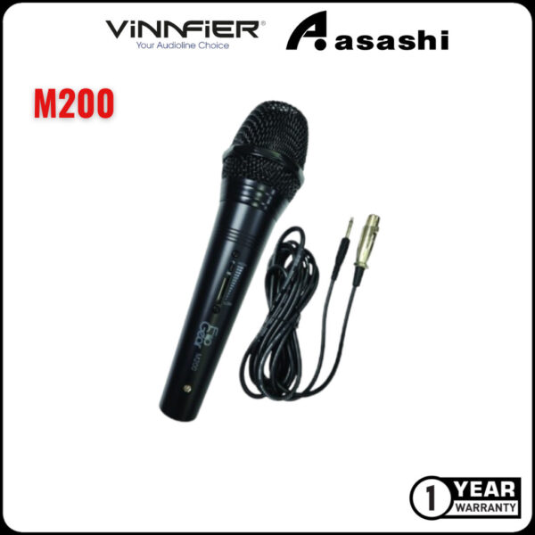 Vinnfier FlipGear M200 Plug and Sing Here Steel Microphone 4M Wired Mic for Karaoke