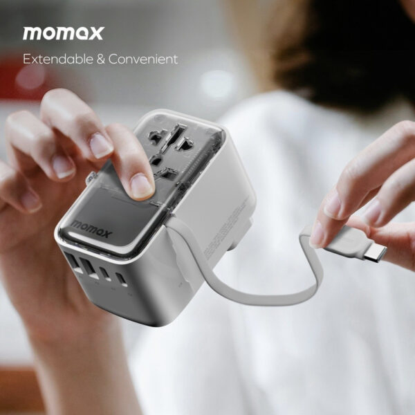 Momax 1-World+ Flow | 4-Ports 35W Travel Charger | Built-in USB-C