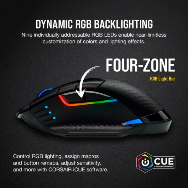 CORSAIR DARK CORE RGB PRO Performance Wired / Wireless Gaming Mouse with SLIPSTREAM Technology - BLK - RGB CH-9315411-AP