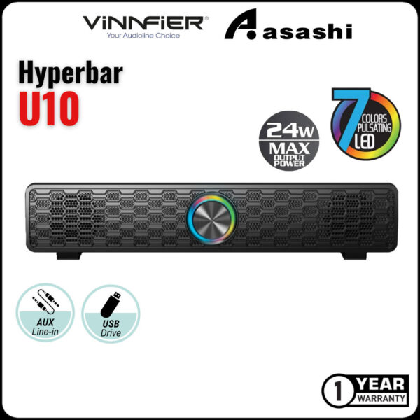 59bf5784bd42f7caccdc44c4a1f86b46.jpeg Vinnfier Hyperbar U10 (Black) USB Powered Soundbar