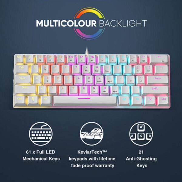Armaggeddon MKA-1C Neo (61 Keys) Clicky / Tactile / Linear Mechanical Gaming Keyboard - Blue Switch