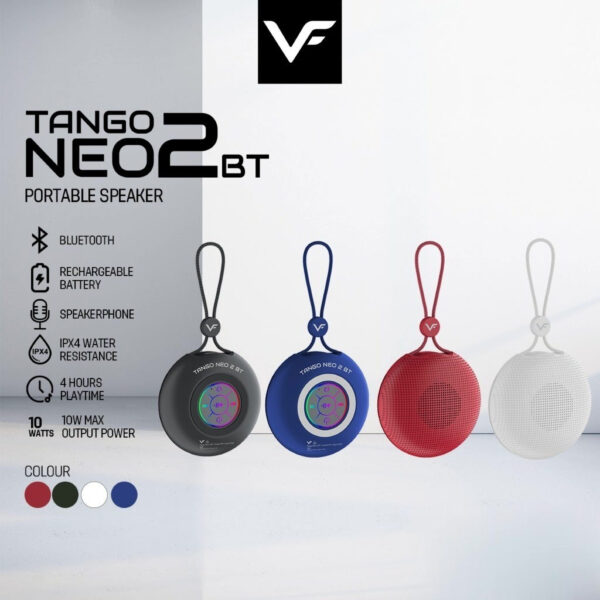 Vinnfier Tango Neo 2 / Tango Neo 2BT Wireless Portable Speaker 10W Output IPX4 Water Resistance Built-in Microphone