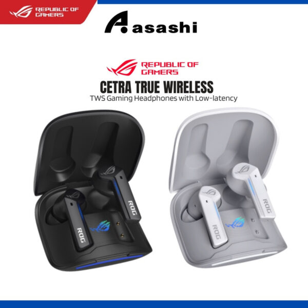 ASUS ROG CETRA TRUE WIRELESS TWS Gaming Headphones with Low-latency, IPX4, ANC, 27hour battery