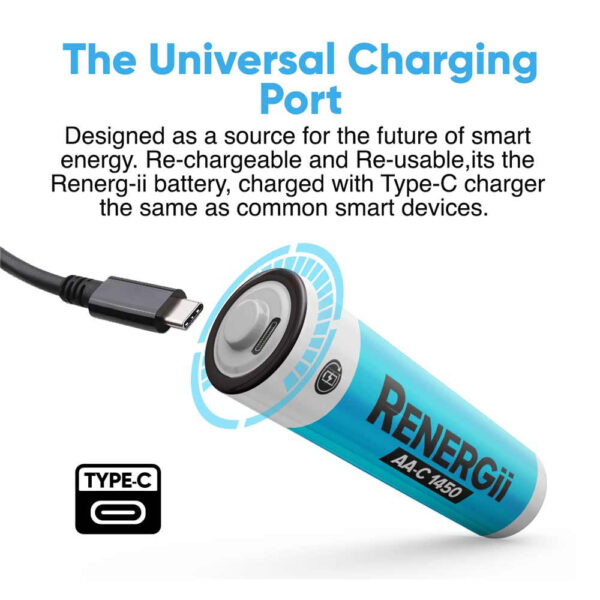 Alcatroz Renergii Li-Ion AA/AAA Rechargeable Battery Huge Battery Capacity Type-C Charging