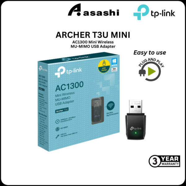 TP-Link Archer T3U Nano / T3U Mini AC1300 Wireless MU-MIMO USB Adapter
