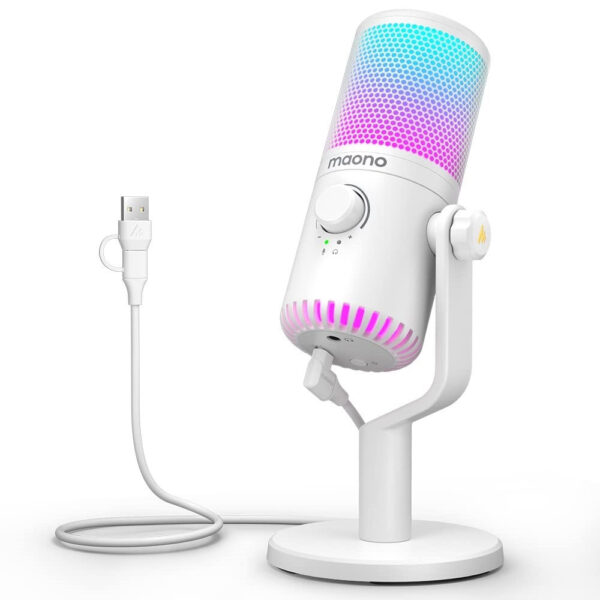 MAONO DM30RGB / DGM30RGB USB GAMING MICROPHONE WITH CONTROLLABLE RGB LIGHTING, CARDIOID PATTERN AND MAONO LINK